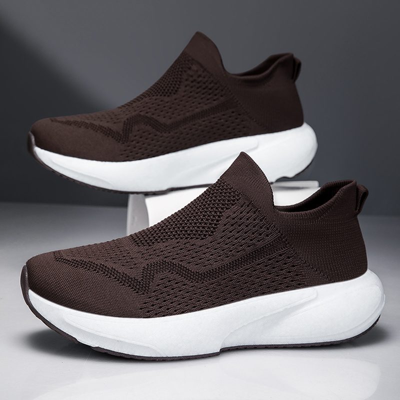 Black running sock shoe with coral wave sole